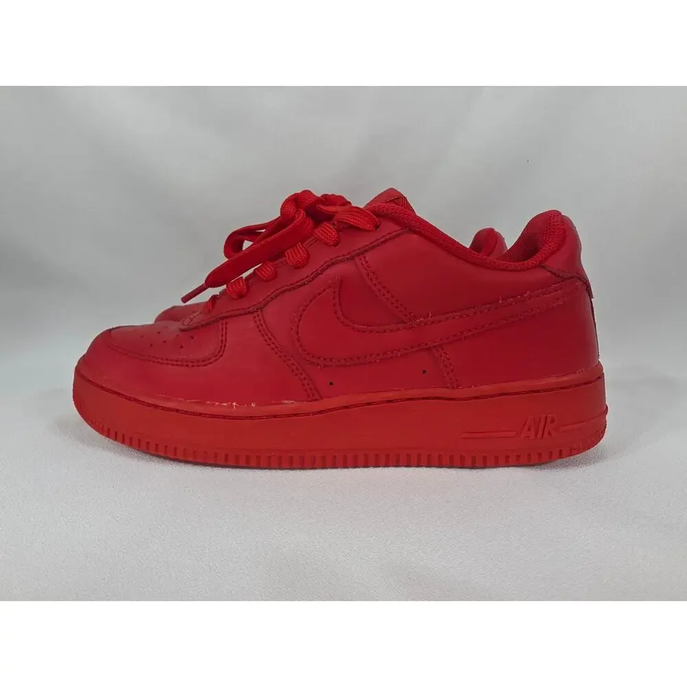 Nike Air Force 1 Low LV8 Leather University Red Big Kids Shoes Size 6.5Y
